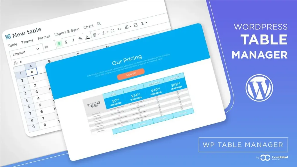 WP Table Manager 汉化中文版|电子表格管理设计编辑WordPress插件-极客小站