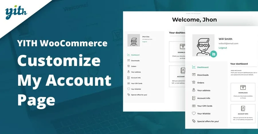 YITH WooCommerce Customize My Account Page 完美汉化中文版|WooCommerce我的账户页面自定义设计插件-极客小站