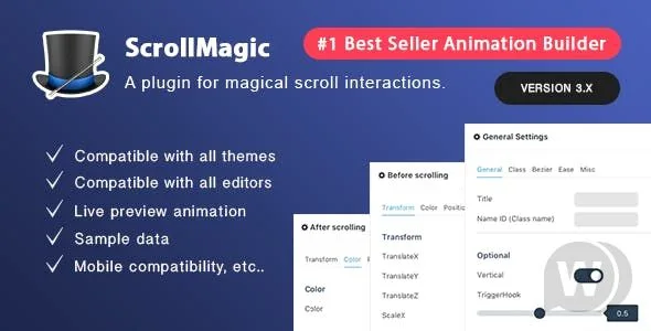 Scroll Magic 汉化中文版|滚动动画生成器WordPress插件-极客小站