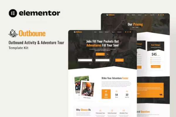 Outbone – Outbond 活动和冒险之旅 Elementor 模板套件-极客小站