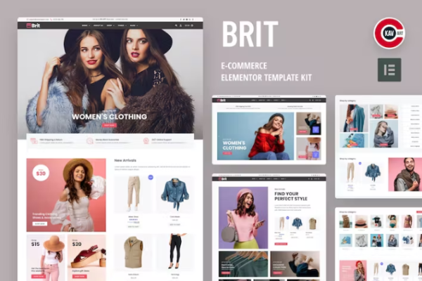 Brit – 网站和电子商务WooCommerce Elementor Pro 模板套件-极客小站