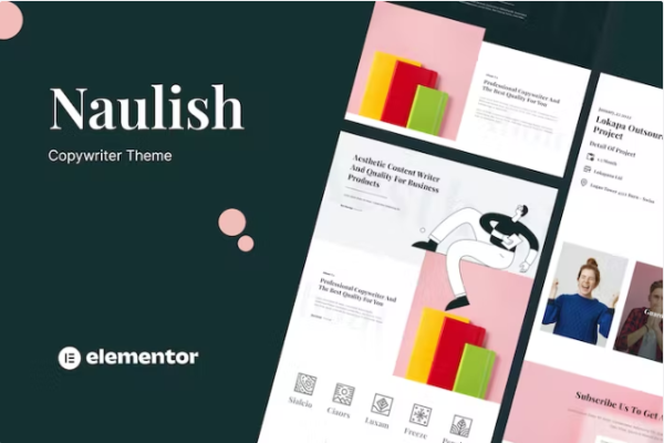 Naulish – 文案 Elementor 模板工具包-极客小站