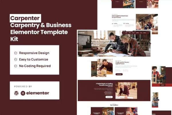 Carpenter – Business Elementor Pro 模板套件-极客小站