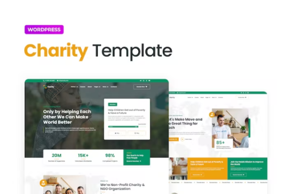 Harity – 筹款慈善 Elementor 模板工具包-极客小站