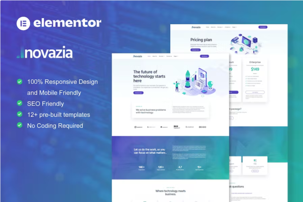 Inovazia – IT 服务 Elementor Pro 完整站点模板工具包-极客小站