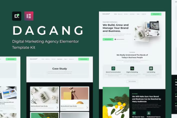 Dagang – 数字营销机构 Elementor 模板套件-极客小站