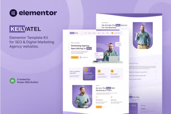 Keilvatel – SEO 和数字营销机构 Elementor 模板工具包-极客小站