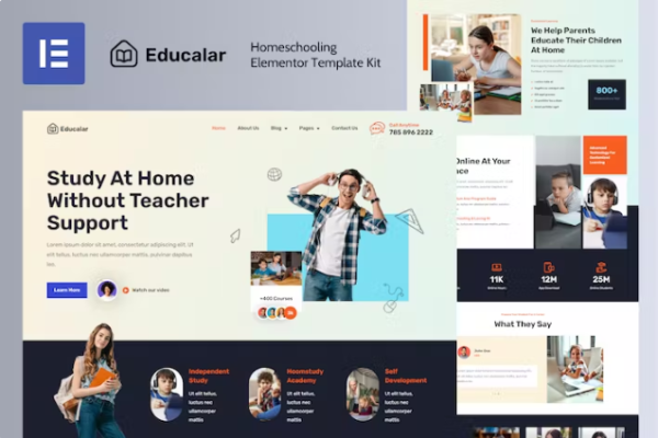 Educalar – 在线教育 Elementor 模板套件-极客小站