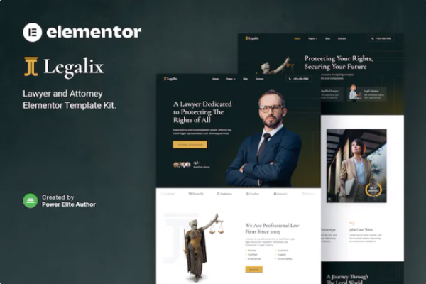 Legalix – 律师和律师 Elementor 模板套件-极客小站
