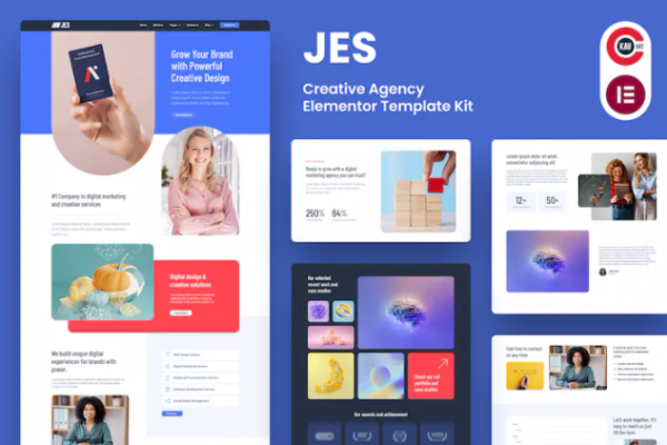 Jes – Creative Agency Elementor Pro 模板套件-极客小站