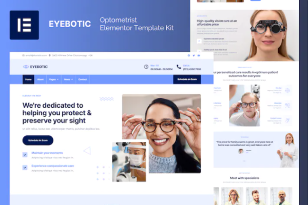EyeBotic – 验光师 Elementor Pro 模板套件-极客小站