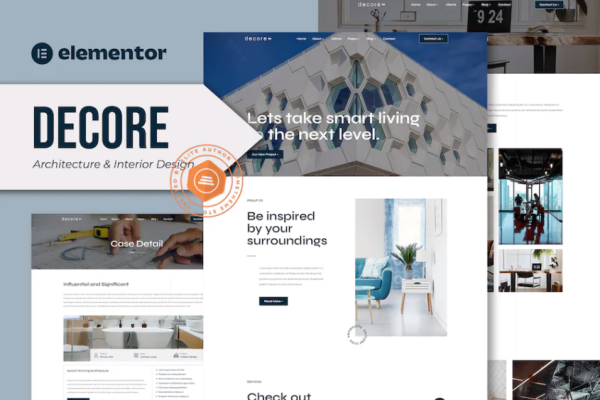 Decore – 建筑与室内设计 Elementor Pro 模板套件-极客小站