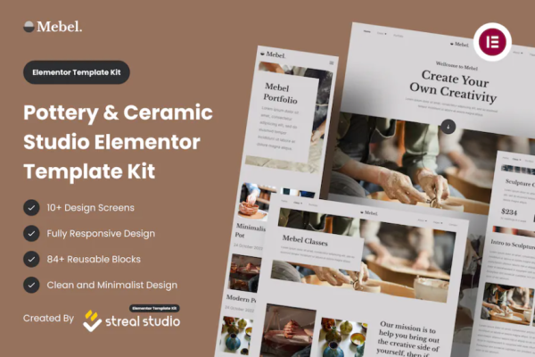 Mebel – Pottery & Ceramic Studio Elementor 模板套件-极客小站