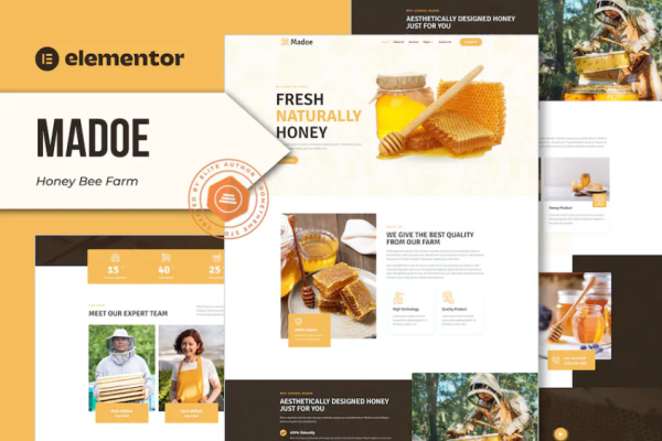 Madoe – 蜜蜂农场 Elementor 模板套件-极客小站