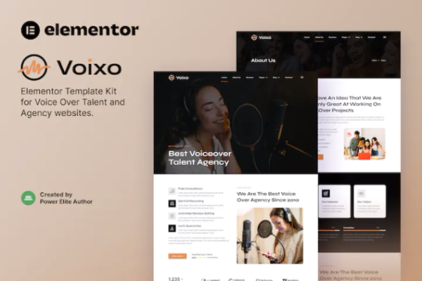 Voixo – Voice Over Talent & Agency Elementor 模板套件-极客小站