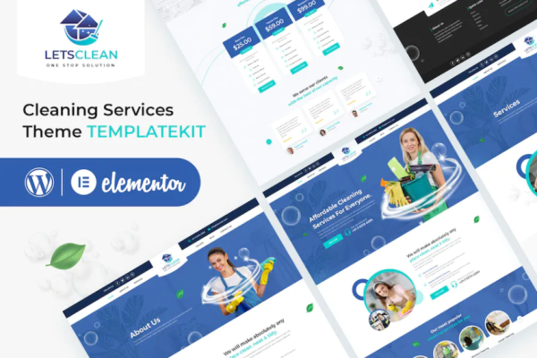 LetsClean – 清洁服务 Elementor 模板套件-极客小站