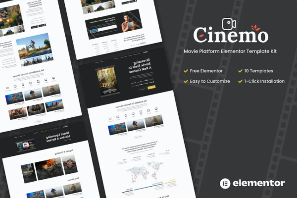 Cinemo – 电影流媒体元素模板套件-极客小站