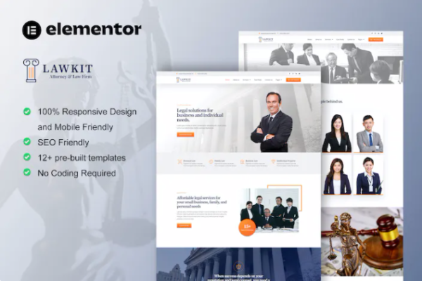 Lawkit – 律师事务所 Elementor 模板套件-极客小站