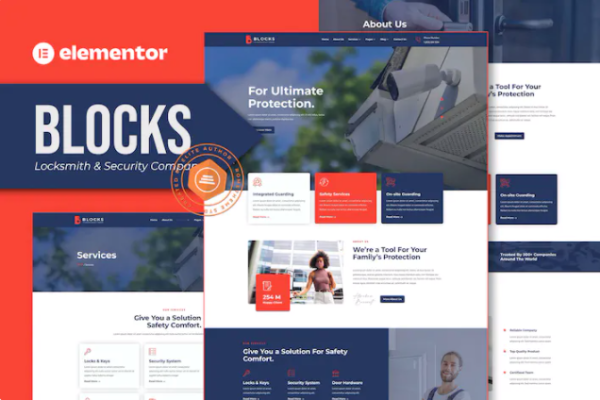 Blocks – Locksmith & Security Company Elementor 模板套件-极客小站