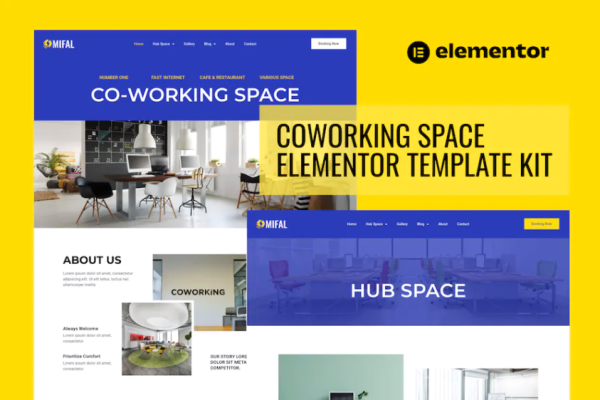 Mifal – Coworking Space Elementor 模板套件-极客小站