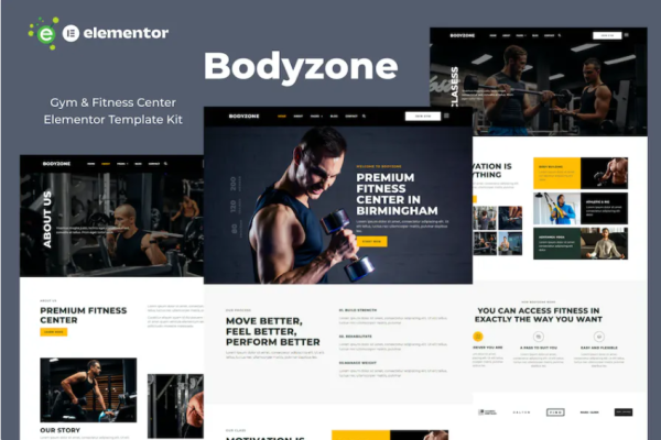 Bodyzone – 健身房和健身中心 Elementor 模板套件-极客小站