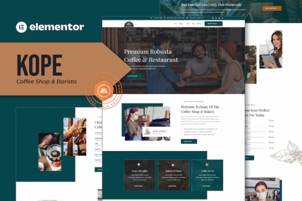 Kope – 咖啡店、咖啡师、酒吧、咖啡馆、餐厅 Elementor 模板套件-极客小站