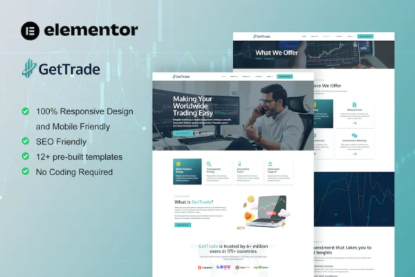 GetTrade – 贸易和投资元素模板套件-极客小站