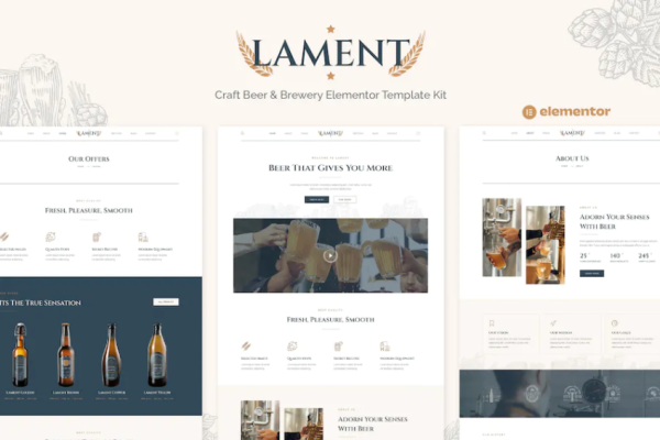 Lament – 精酿啤酒和啤酒厂元素模板套件-极客小站