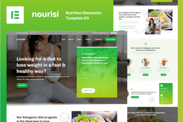 Nourisi – 营养师 Elementor 模板套件-极客小站
