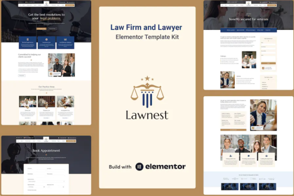 Lawnest-律师事务所和律师Elementor Pro模板套件-极客小站