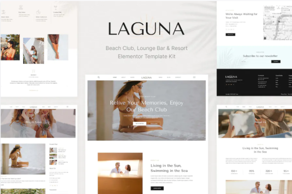 Laguna – 海滩俱乐部酒廊酒吧和度假村 Elementor 模板套件-极客小站