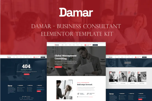 Damar – 业务顾问 Elementor 模板套件-极客小站