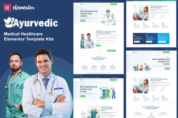 Ayurvedic – 医疗保健 Elementor 模板套件-极客小站