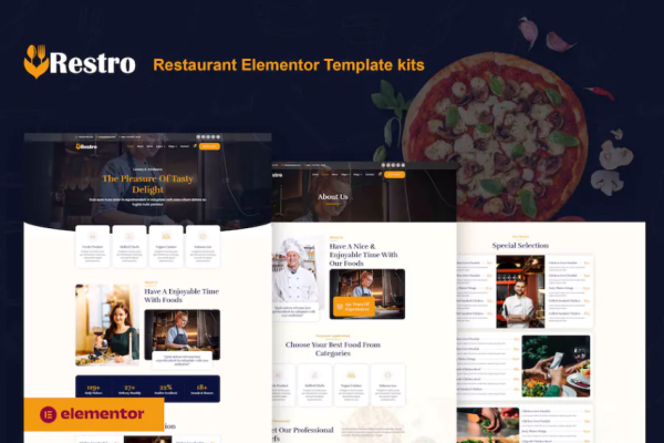 Restro – Elementor Pro 餐厅模板套件-极客小站