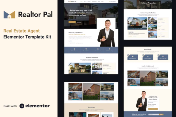 Realtor Pal – 房地产经纪人 Elementor Pro 模板套件-极客小站