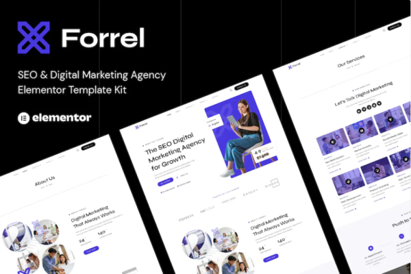 Forrel – SEO 和数字营销机构 Elementor 模板套件-极客小站