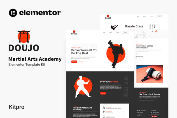 Doujo – 武术学院 Elementor 模板套件-极客小站