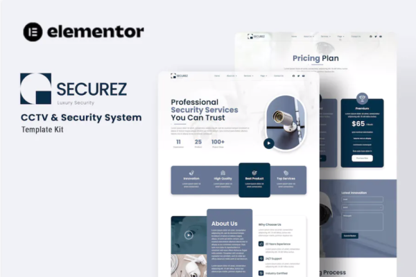 Securez – 闭路电视和安全系统元素模板套件-极客小站