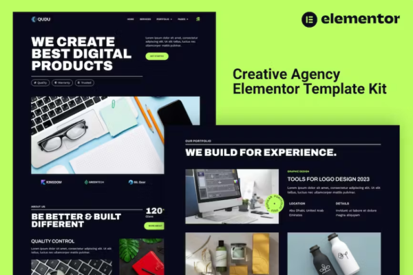 Qudu – Creative Agency Elementor Pro 模板套件-极客小站