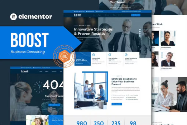Boost – 业务咨询 Elementor 模板套件-极客小站