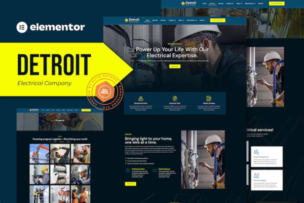 Detroit 底特律 – 电气公司 Elementro Pro 模板套件-极客小站