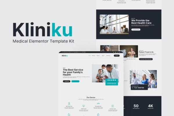 Kliniku – 医学元素模板套件-极客小站