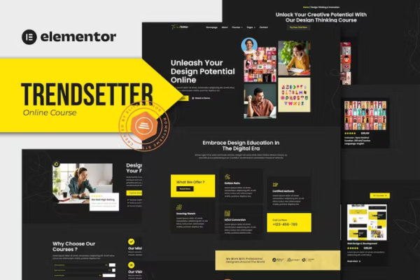 Trendsetter – 在线设计课程 Elementor Pro 模板套件-极客小站