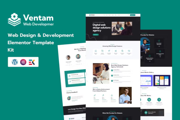 Ventam – 网页设计机构 Elementor 模板套件-极客小站