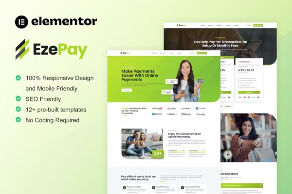 EzePay – 在线支付网关 Elementor Pro 模板套件-极客小站