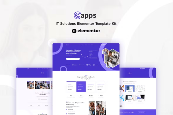Capps – IT 解决方案 Elementor 模板套件-极客小站