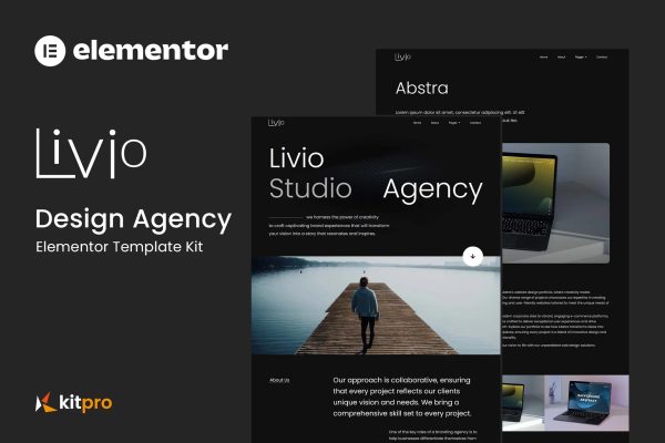 Livio – 设计机构 Elementor 模板套件-极客小站