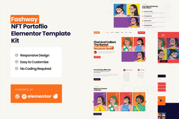 Fashway – NFT 投资组合 Elementor 模板工具包-极客小站