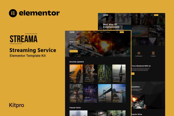 Streama – 流媒体服务 Elementor 模板工具包-极客小站