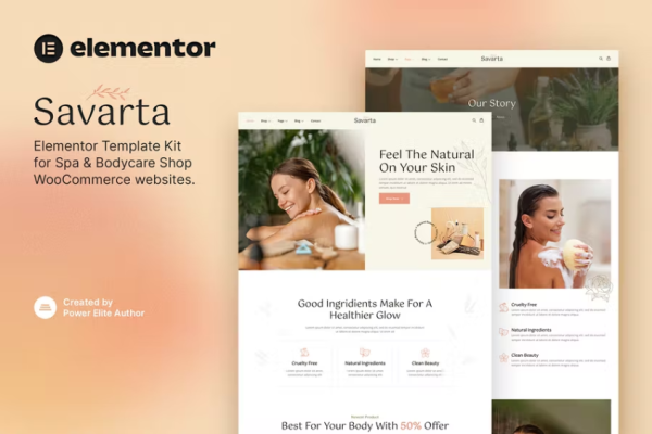 Savarta – Spa & Bodycare Shop Elementor 模板套件-极客小站